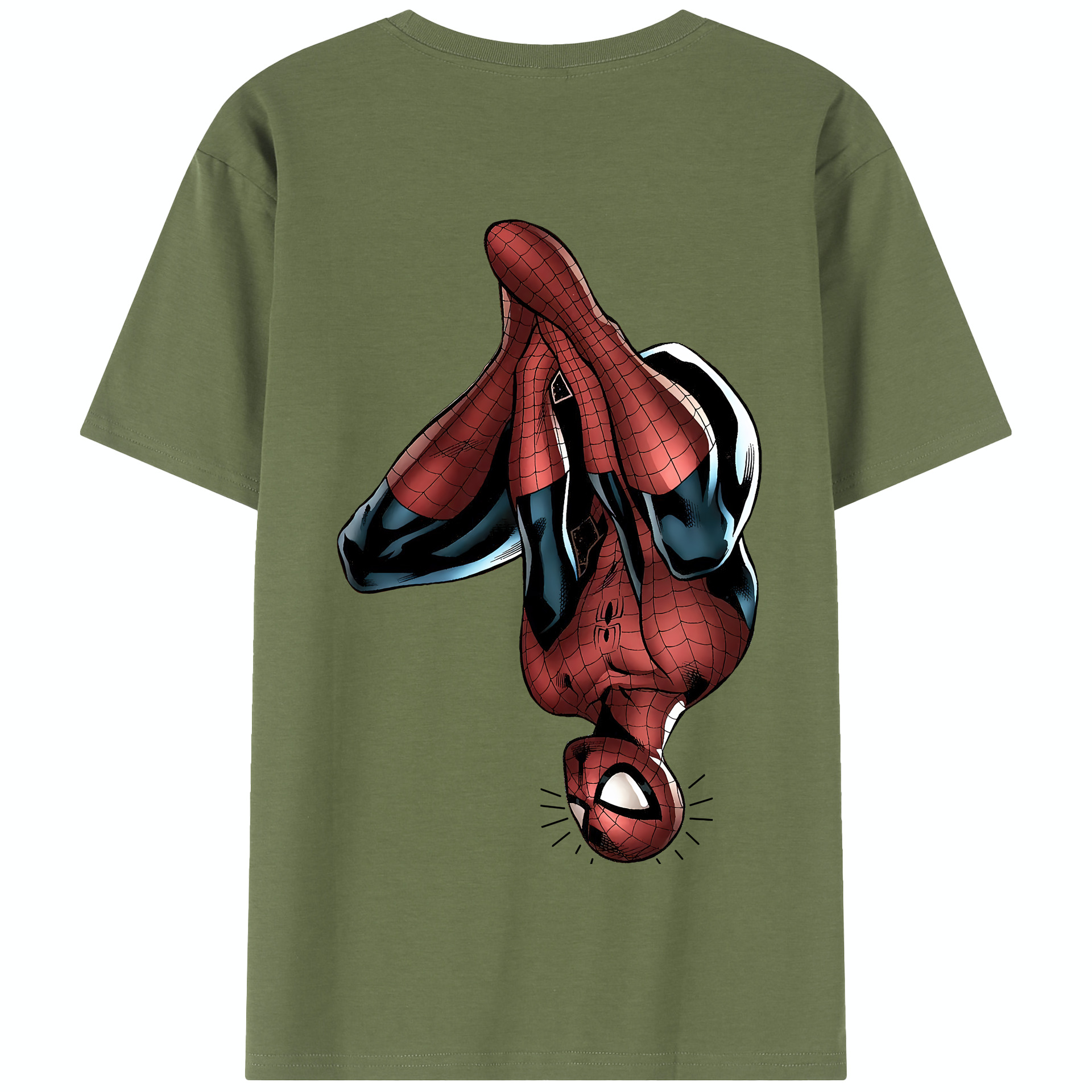 （画像用） Spider Man スパイダーマン 綿100％半袖Tシャツ（背面プリント）